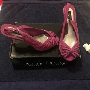 White House Black Market Jenn Exotic Berry heels